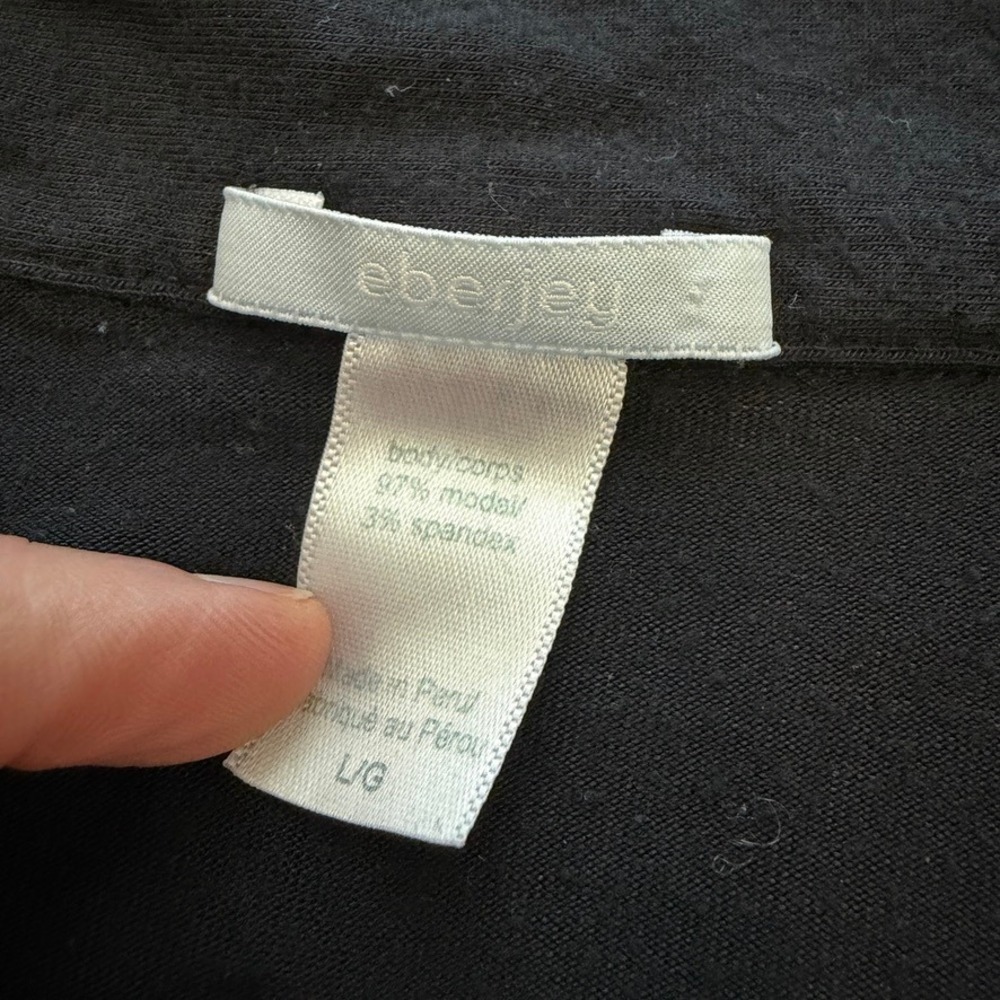 Eberjey Sleep Shirt Nightgown Womens L Black Button Up Modal Comfort Lounge - Picture 5 of 7